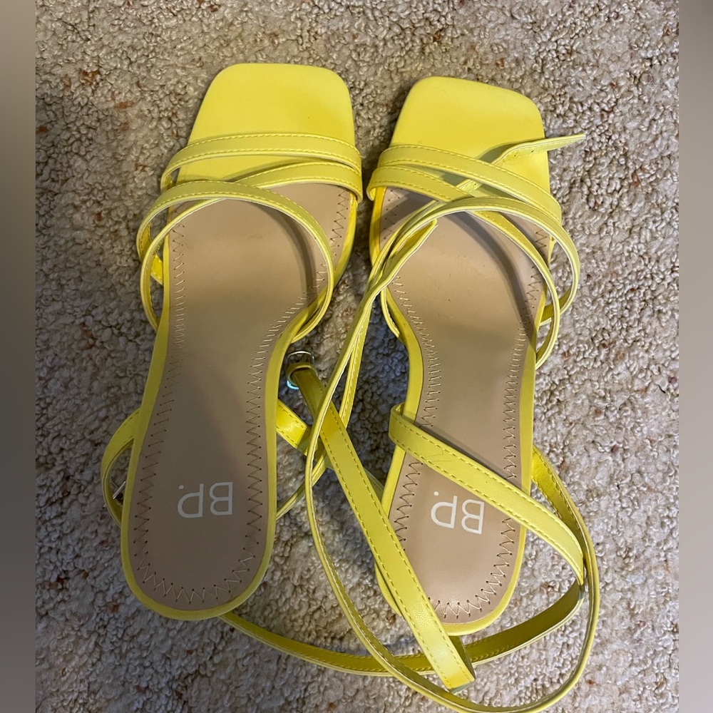BP Yellow strappy heal sandals
